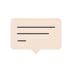 Speech bubble with text lines isolated on transparent background