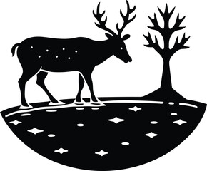 deer with a tree
