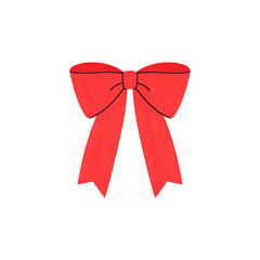 Red bow isolated on transparent background