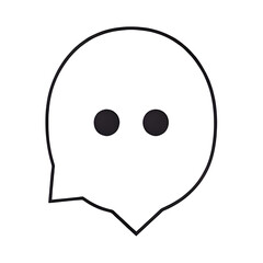 Black abstract mask with two eye holes isolated on transparent background