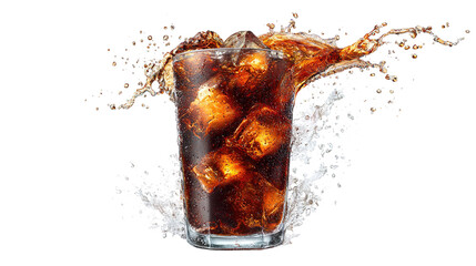 Refreshing glass of iced cola with a red and white straw. Perfect for a hot summer day