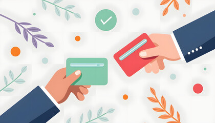 Hands holding credit cards, online payment, and secure financial transactions