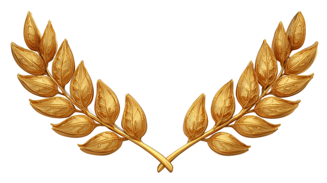 golden wheat ears 3d render icon in cartoon plastic style minimal isolated on transparent white background