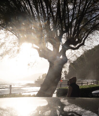 a guy observe storm from land in san terenzo