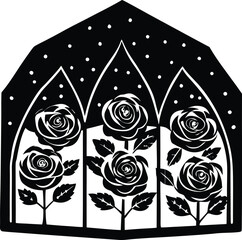 black and white rose