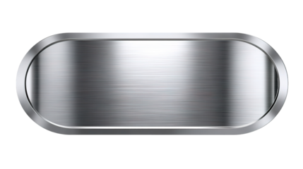 silver shiny blank metal nameplate isolated on transparent white background