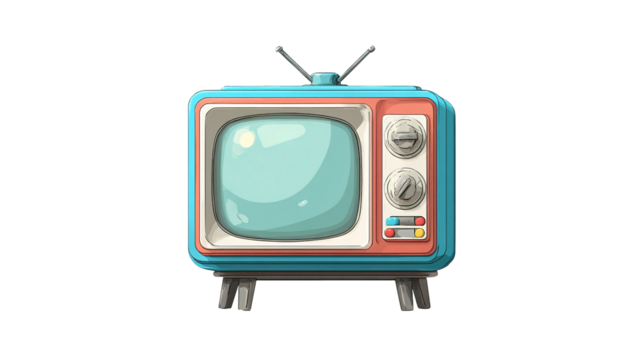 television 3d render icons in cartoon plastic style minimal isolated on transparent white background,