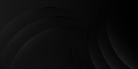 Dark black background abstract 3D geometric with wave effect decoration. modern creative trendy design