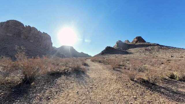 Hiking Over Empty Balanced Rock Trail in Big Bend National Park