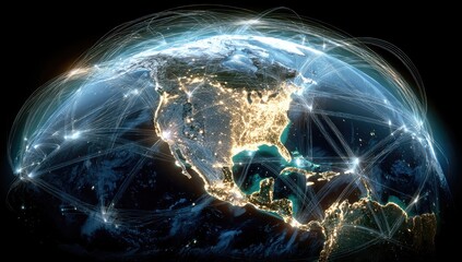Global Network Connections at Night
