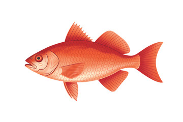 Fototapeta premium Red fish illustration on a transparent background