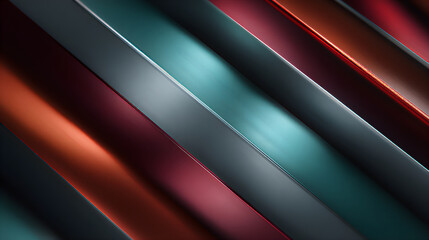 Fototapeta premium Abstract Diagonal Metallic Bands Background with Teal and Copper Accents