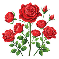 Exquisite red roses vector illustration scalable eps floral design element vector