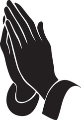  praying hands logo silhouette vector