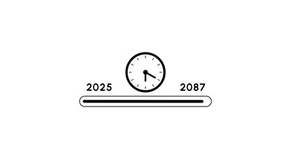 New year loading icon illustration. Time management loading progress. Loading for the upcoming year concept. 