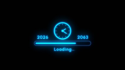 New year loading icon illustration. Time management loading progress. Loading for the upcoming year concept. 