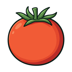 Cartoon tomato vector illustration on transparent background.