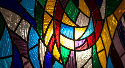 Colorful Stained Glass Window Abstract Art Decorative Glass Pattern Design