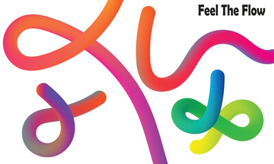 Colourful abstract lines flow and intertwine on an, creating a dynamic composition.