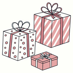 Decorative gift boxes collection for celebrations