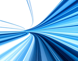 Abstract perspective with blue lines creating a tunnel effect against a black background