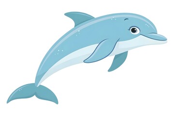Obraz premium Soft Blue Dolphin Vector Illustration