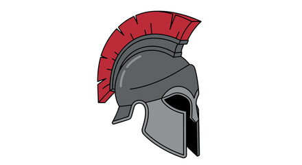 Obraz premium Ancient Spartan Warrior Helmet with Red Crest.