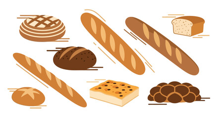 Assortment of Freshly Baked Bread Varieties.