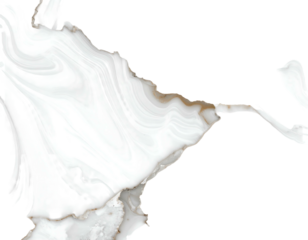 Abstract swirl of white and tan liquids, with marbled effect, against a stark black background