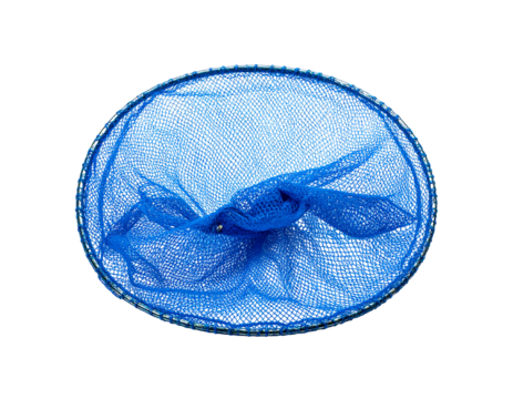 Close-up, blue mesh fabric inside a clear round container on black, textured and sparkly