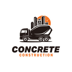 Concrete Construction Illustration Logo Design