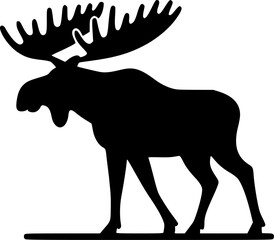 moose silhouette sign, symbol, vector, art