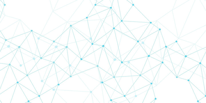 Digital data visualization Network geometry background. plexus mesh backdrop molecular. Abstract geometric pattern composed of triangular. connected lines and dots with white background.