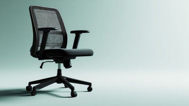 Modern Ergonomic Office Chair on Minimalist Background with Soft Light for Contemporary Workspace Decoration and Comfortable Seating Solutions