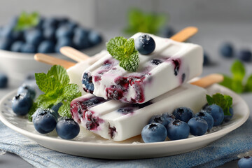 Delicious summer vegan desserts featuring frozen blueberry treats