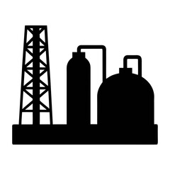 Industrial plant silhouette vector graphic design for manufacturing and processing industry needs