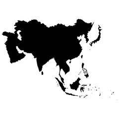 Asia map silhouette vector .eps © Aura Artistry