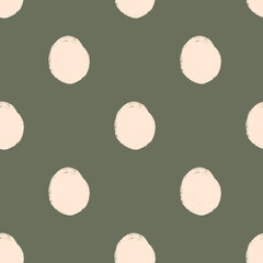 Polka dots boho hand drawn seamless pattern 