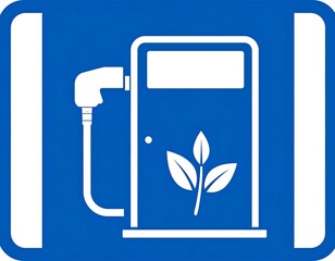 Blue sign showing an electric vehicle charging station icon