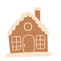 Christmas gingerbread House cookies vector. Merry Christmas