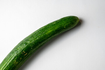 Diagonal Cucumber Isolated On White Background