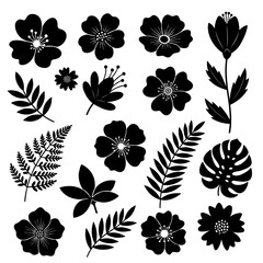 Naklejka premium set of leaves silhouettes vector