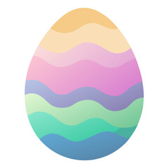 Hand painted easter egg with soft pastel gradient colors