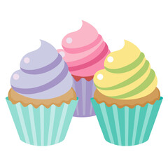 Cute easter cupcakes with colorful pastel frosting and sprinkles