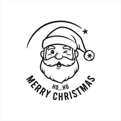 Festive santa claus face illustration for christmas celebrations