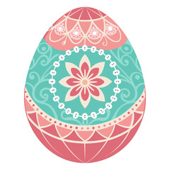 Elegant painted egg with intricate lace patterns