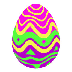 Vibrant neon painted egg with abstract patterns