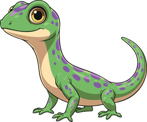 Cute Cartoon Gecko Lizard Character Illustration