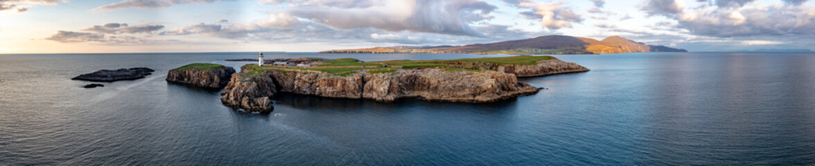Aerial view of Rathlin O'Birne island in County Donegal, Irleand