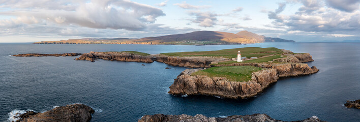 Aerial view of Rathlin O'Birne island in County Donegal, Irleand